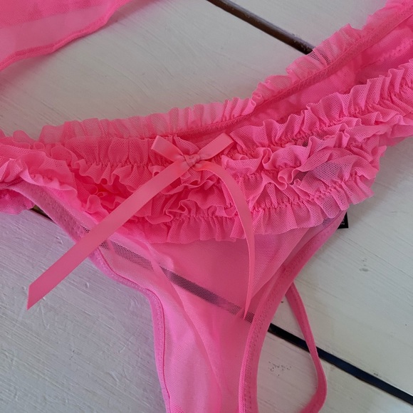 La SENZA Vibrant Pink Sheer Chemise - Picture 6 of 9